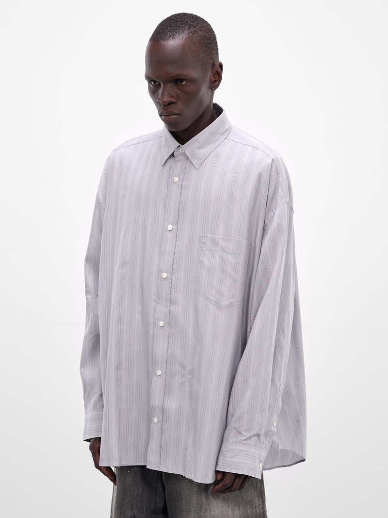 Gray Striped Button-Up Shirt (RW-MN-SHIR000002-GREY-MULTI)