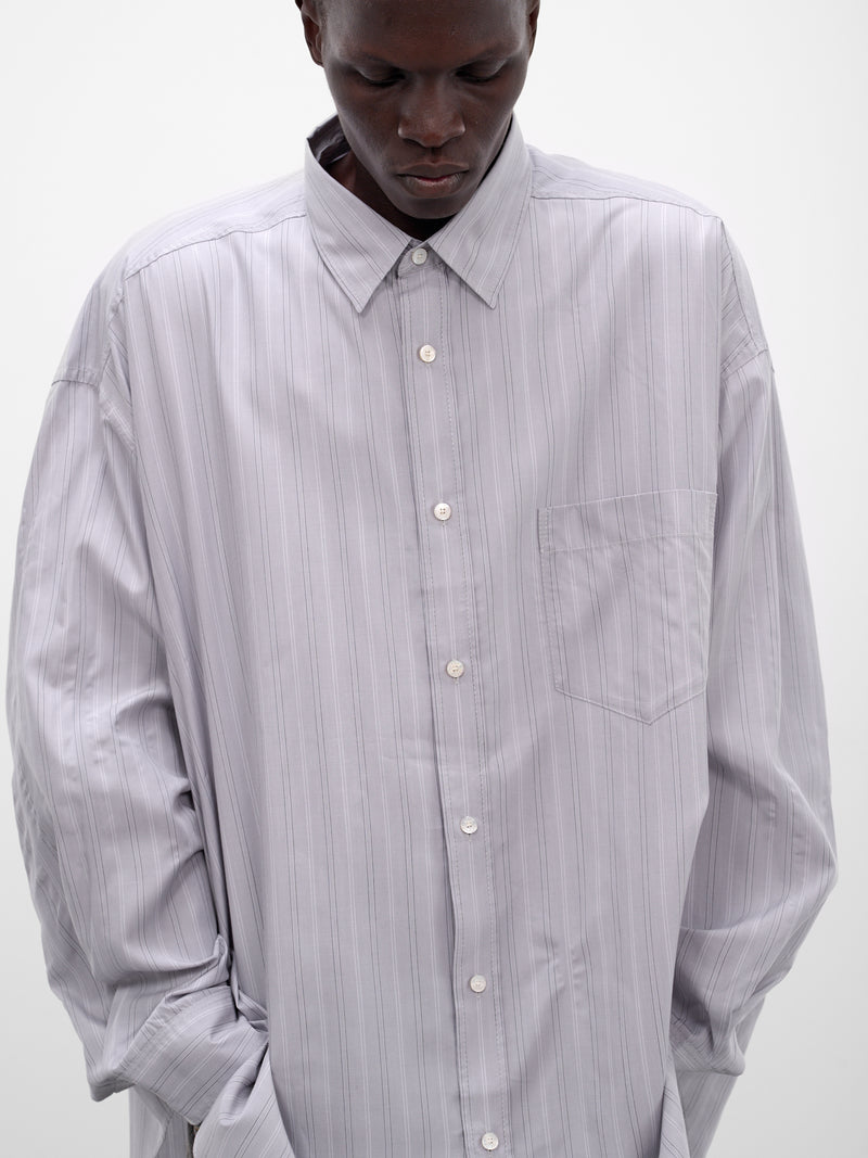 Gray Striped Button-Up Shirt (RW-MN-SHIR000002-GREY-MULTI)
