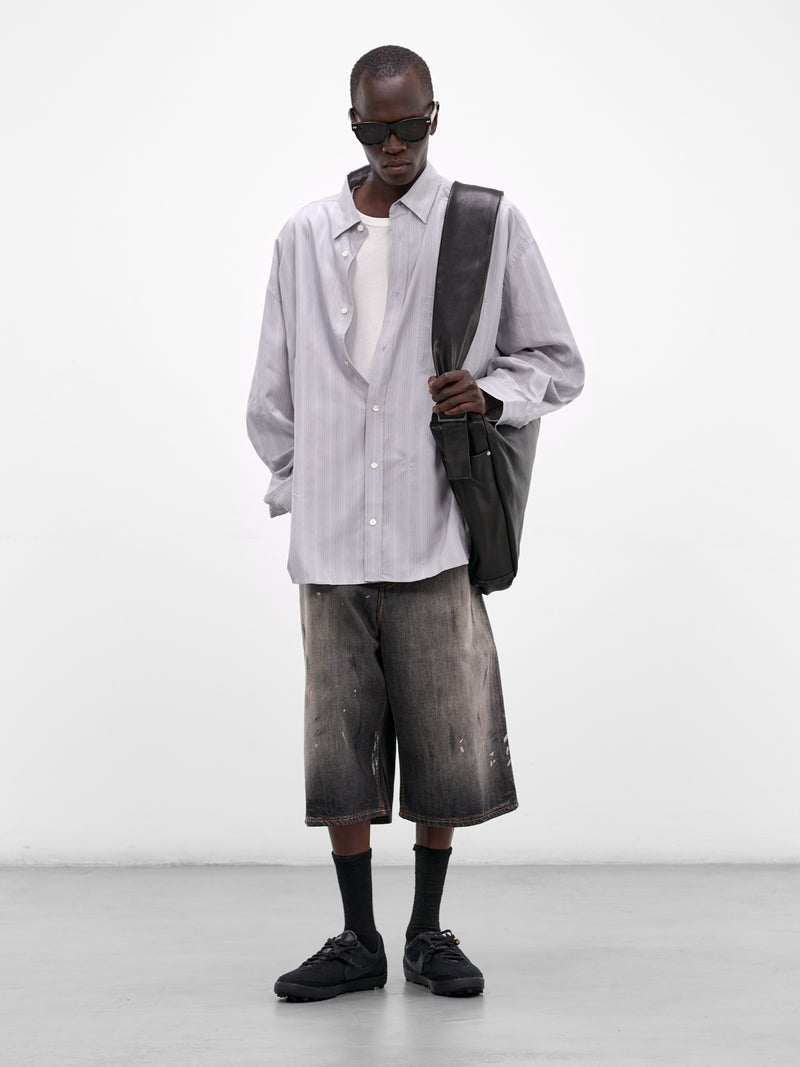 Gray Striped Button-Up Shirt (RW-MN-SHIR000002-GREY-MULTI)