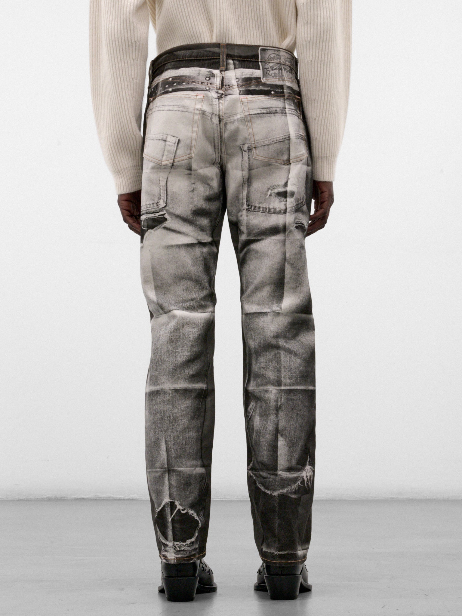 Trompe L'oeil Print 1996M Jeans (RW-MN-TROU000041-BLACK-WHITE)