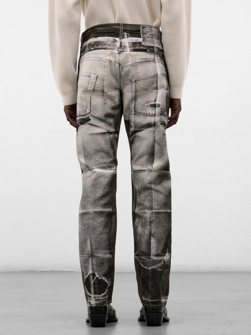 Trompe L'oeil Print 1996M Jeans (RW-MN-TROU000041-BLACK-WHITE)