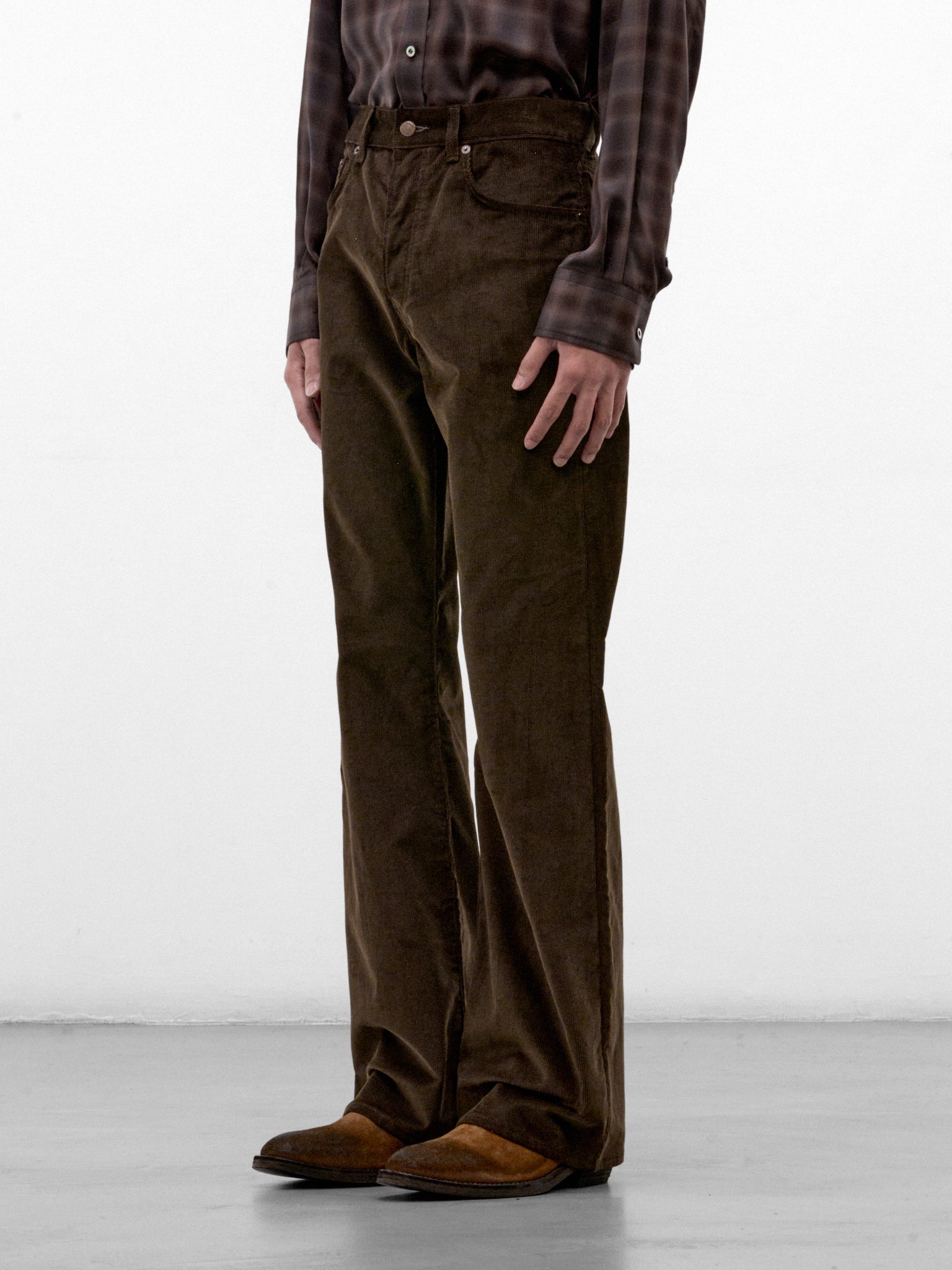 Brown Corduroy Flared Trousers (RW-MN-TROU000060-DARK-BROWN)