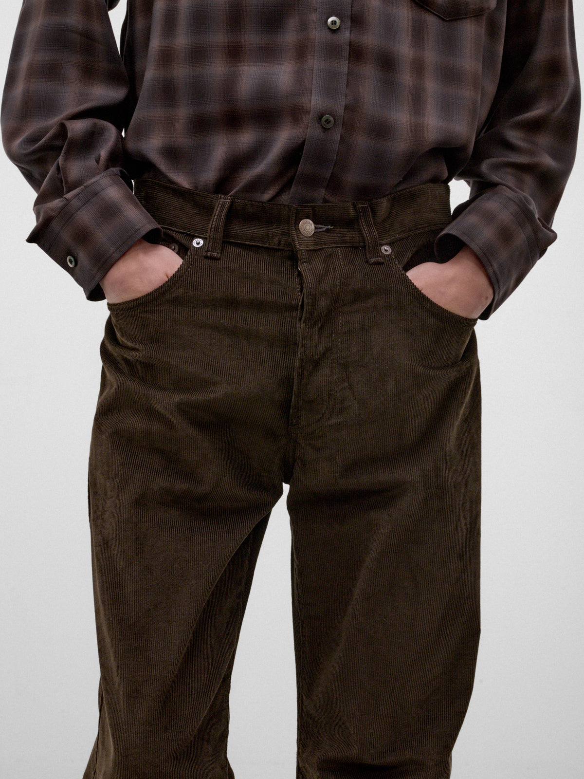 Brown Corduroy Flared Trousers (RW-MN-TROU000060-DARK-BROWN)