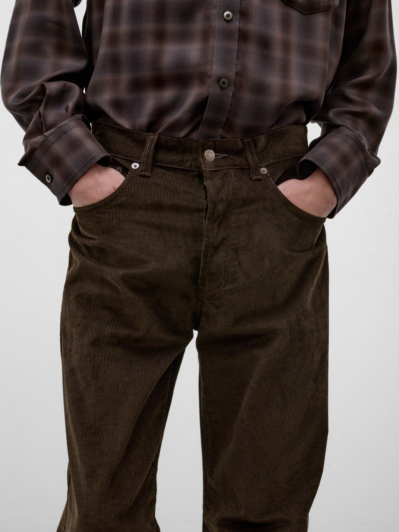 Brown Corduroy Flared Trousers (RW-MN-TROU000060-DARK-BROWN)