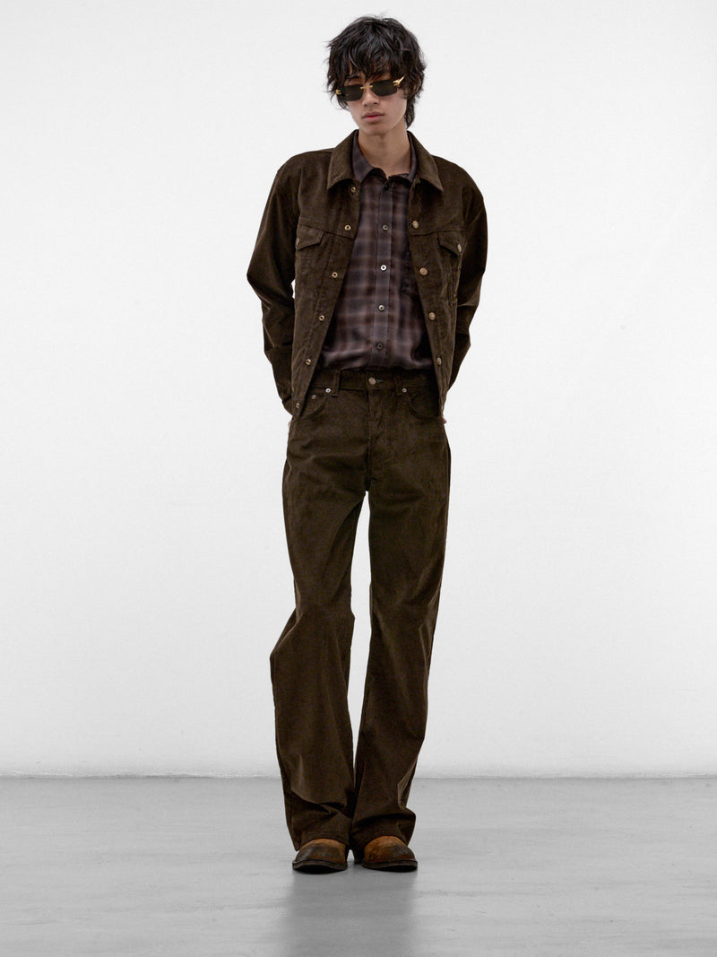 Brown Corduroy Flared Trousers (RW-MN-TROU000060-DARK-BROWN)