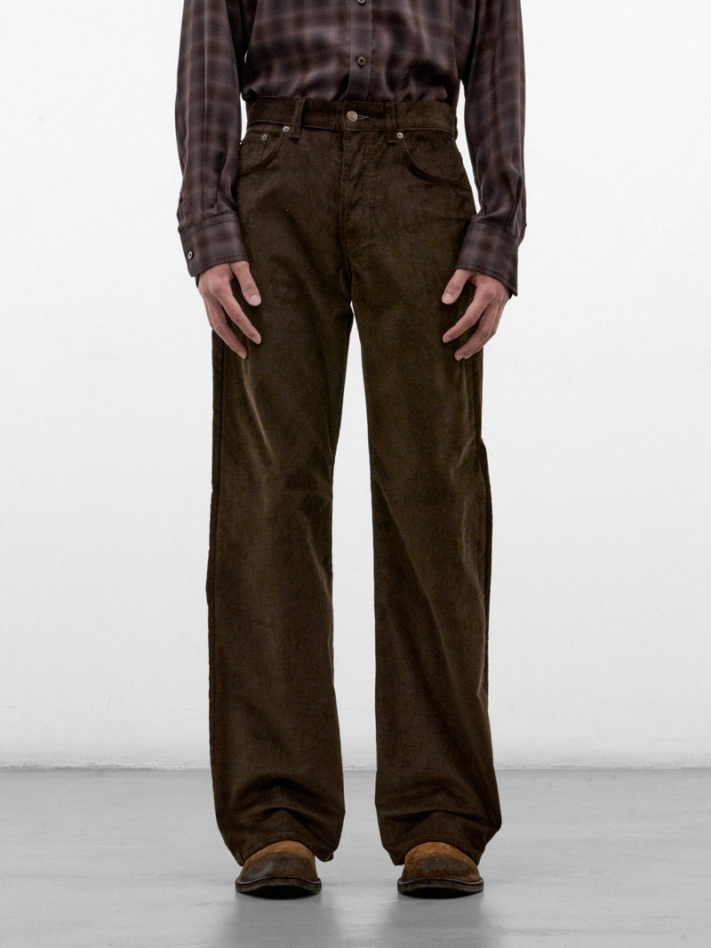 Brown Corduroy Flared Trousers (RW-MN-TROU000060-DARK-BROWN)