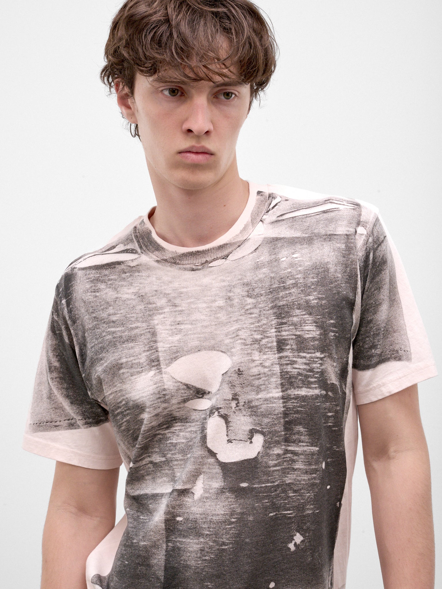 Pink Trompe L'oeil Vintage Tee (RW-MN-TSHI000011-PINK-GREY)