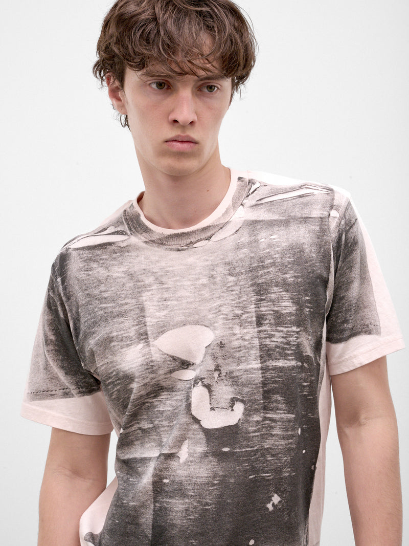 Pink Trompe L'oeil Vintage Tee (RW-MN-TSHI000011-PINK-GREY)