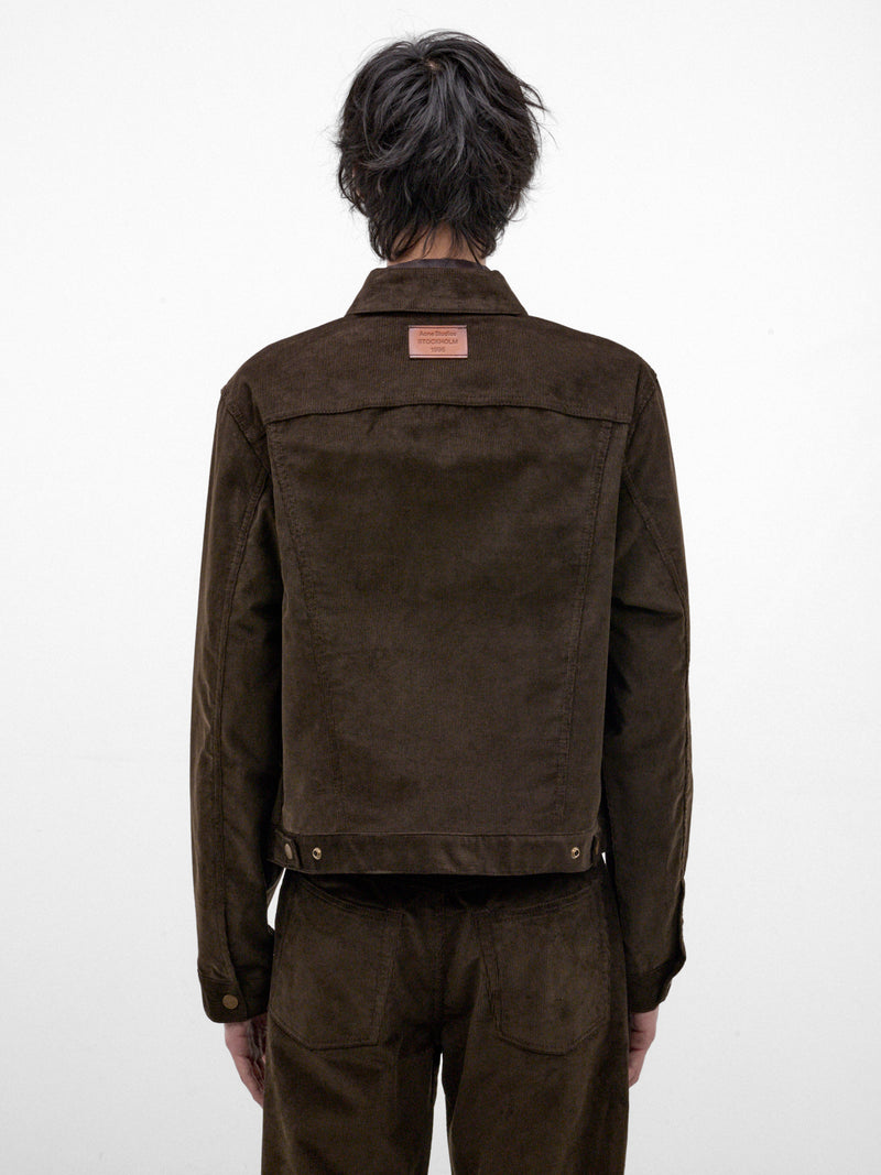 Brown Corduroy Trucker Jacket (RW-UX-OUTW000006-DARK-BROWN)
