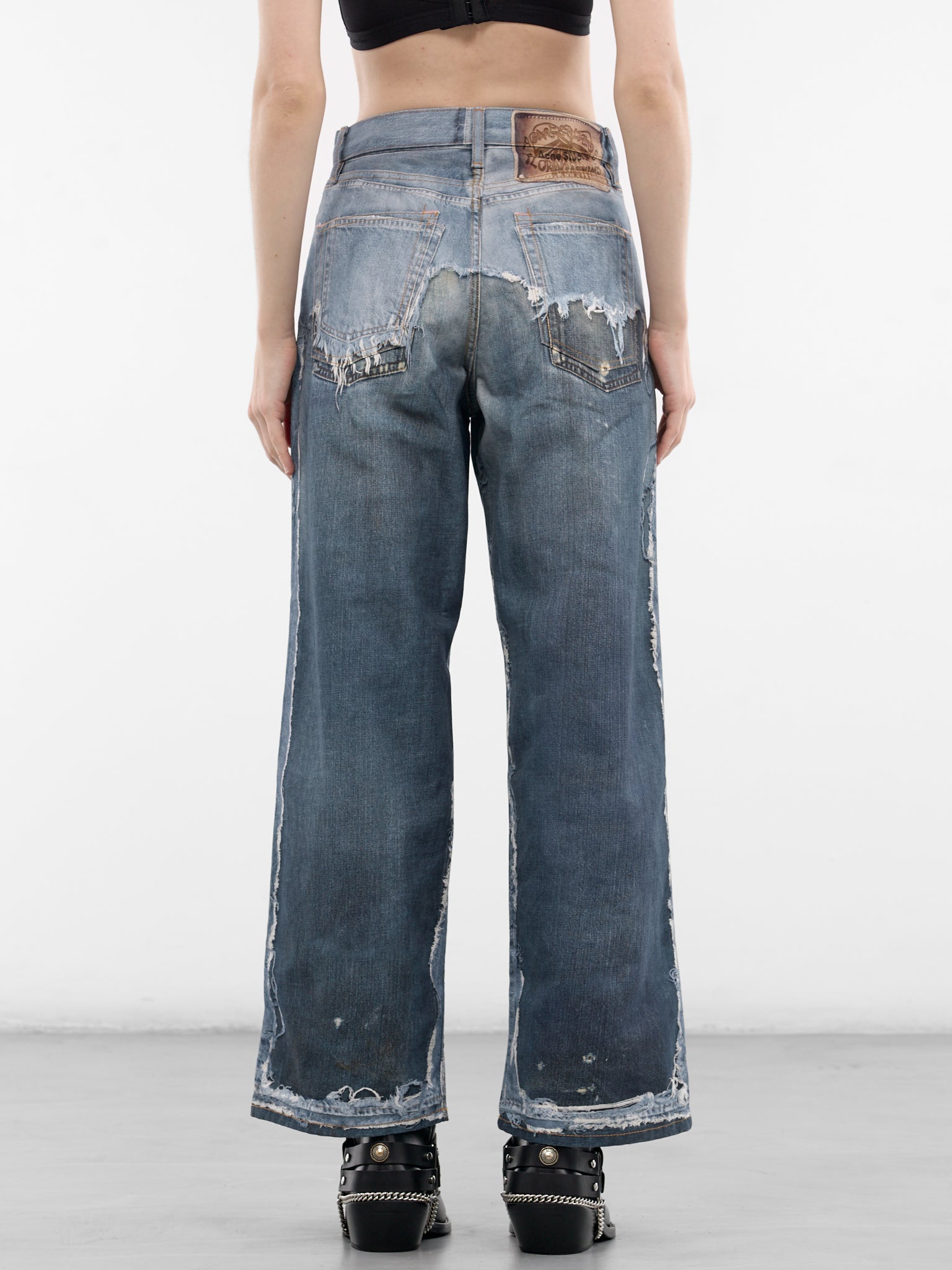 Trompe L'oeil Denim Print Jeans (RW-UX-TROU000001-MID-BLUE)