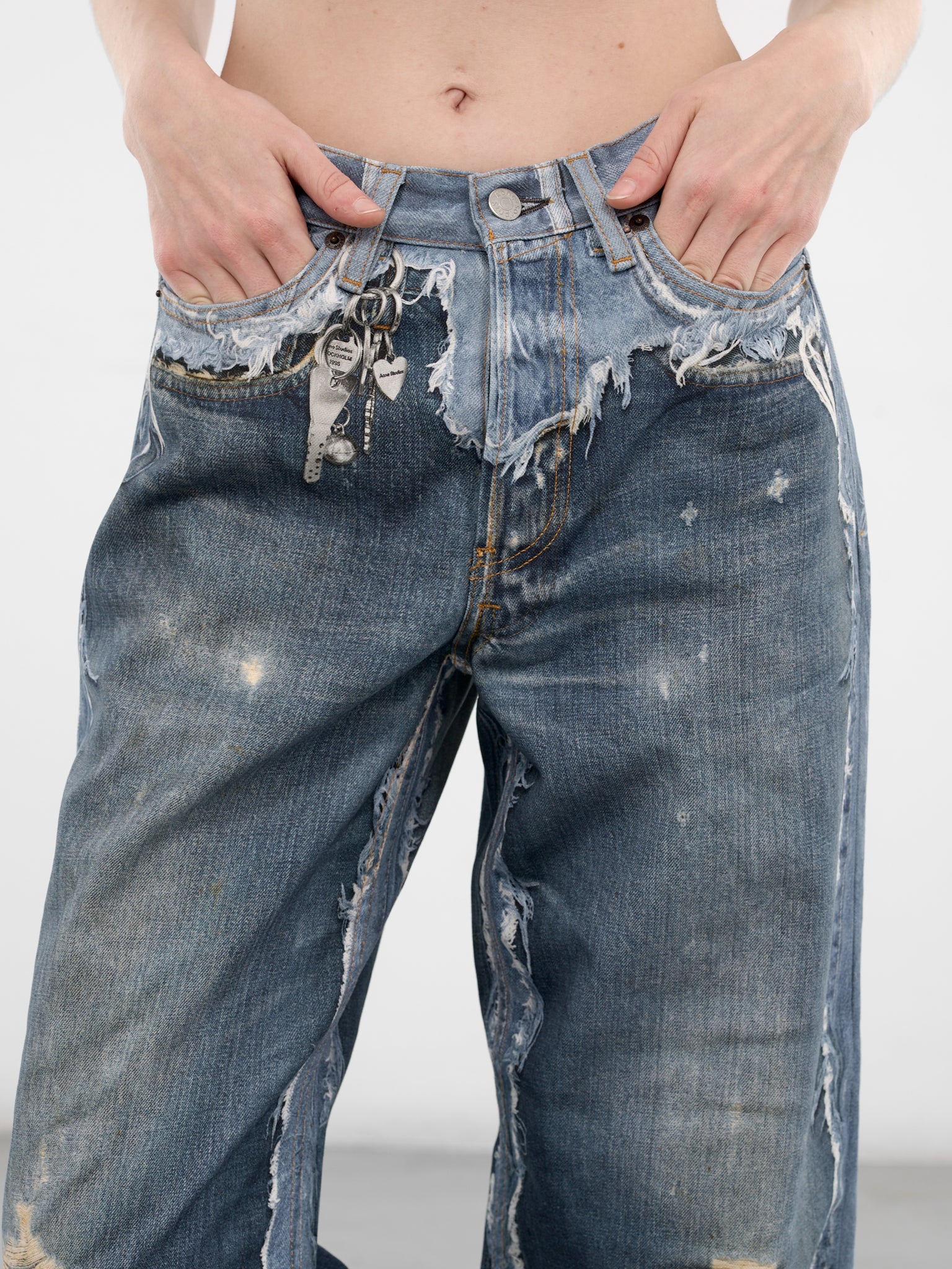Trompe L'oeil Denim Print Jeans (RW-UX-TROU000001-MID-BLUE)