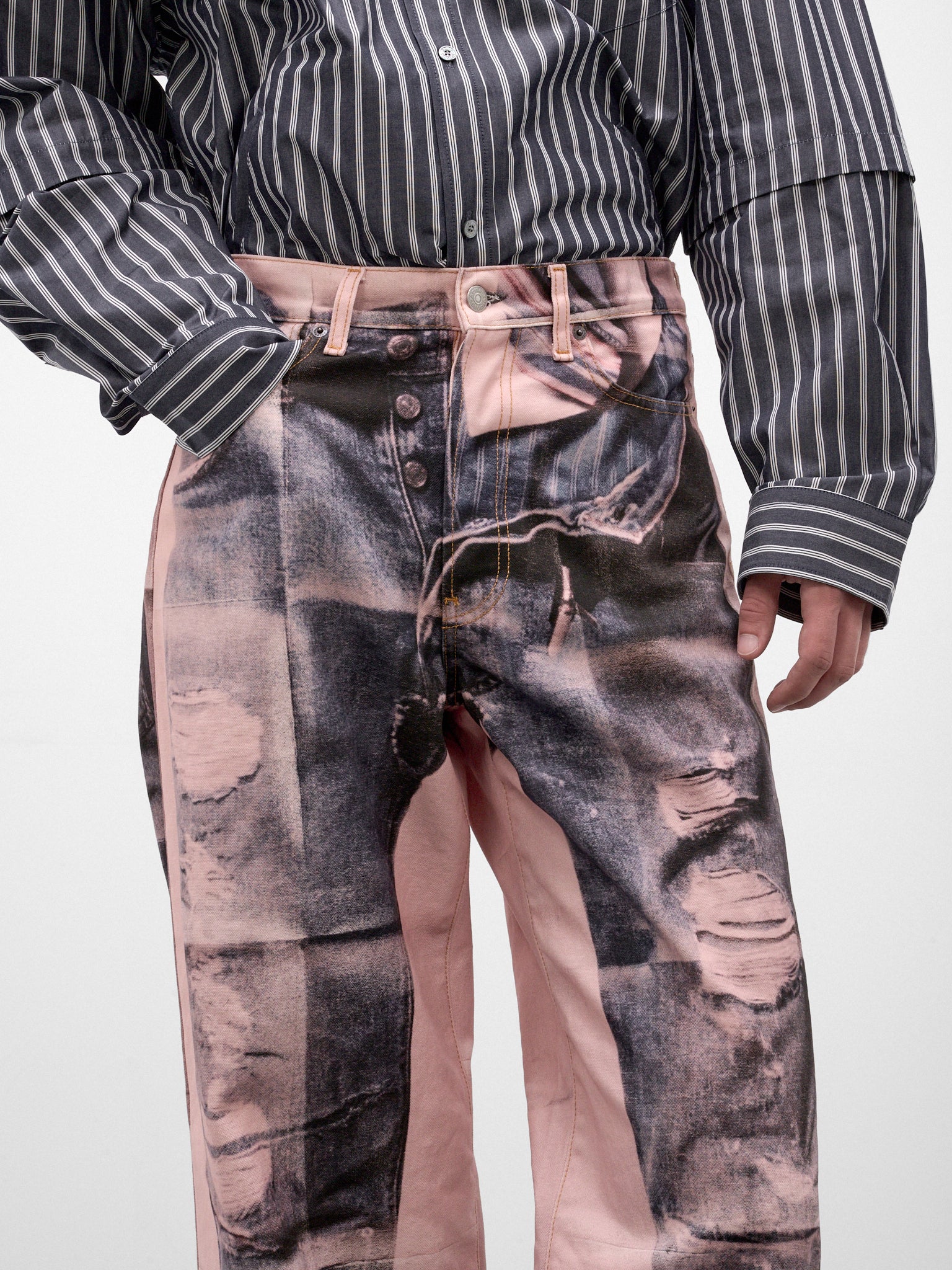 Pink Trompe L'oeil Wide Jeans (RW-UX-TROU000005-PINK-BLUE)