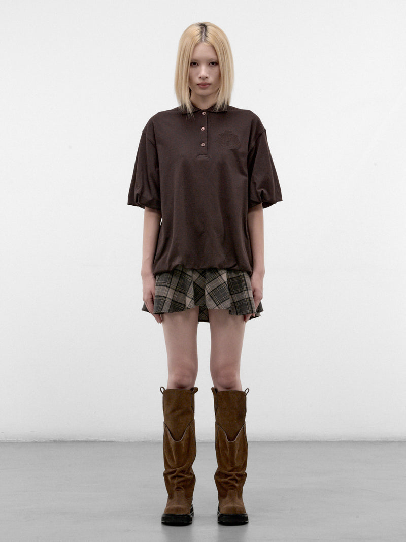 Brown Balloon Layered Mini Dress (RW-WN-DRES000094-DARK-BROWN)
