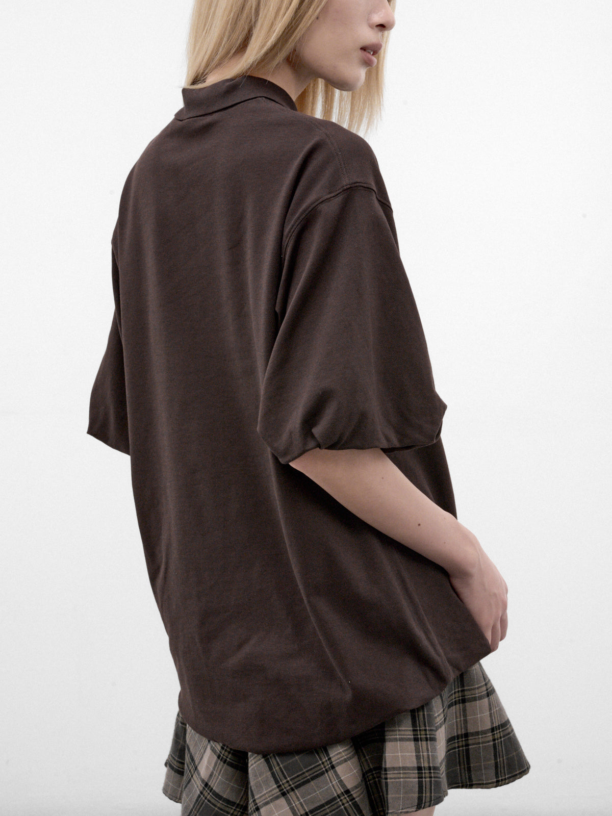 Brown Balloon Layered Mini Dress (RW-WN-DRES000094-DARK-BROWN)