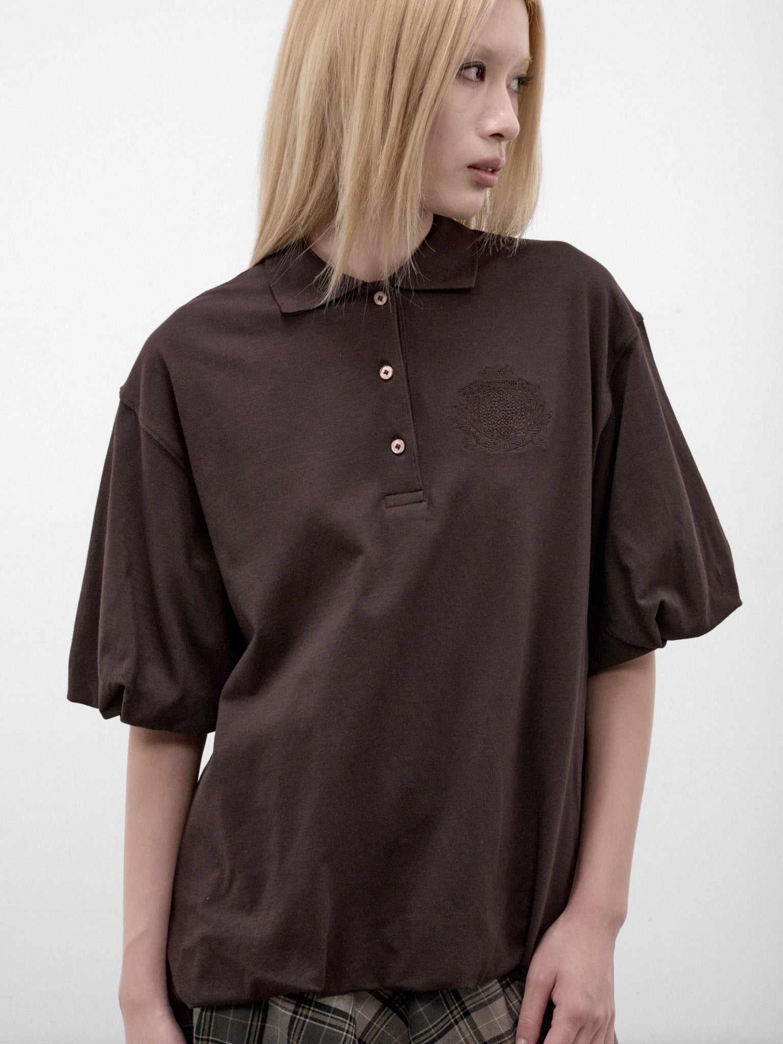 Brown Balloon Layered Mini Dress (RW-WN-DRES000094-DARK-BROWN)