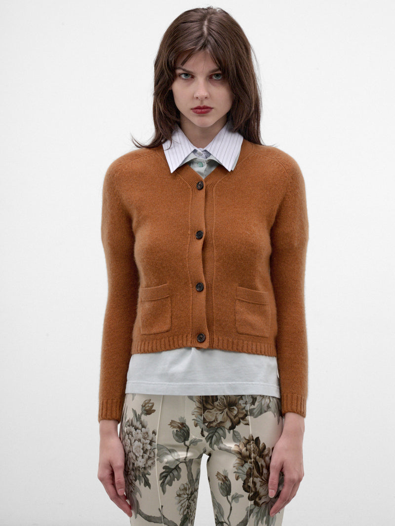 Brown Cashmere Slim Cardigan (RW-WN-KNIT000106-MID-BROWN)