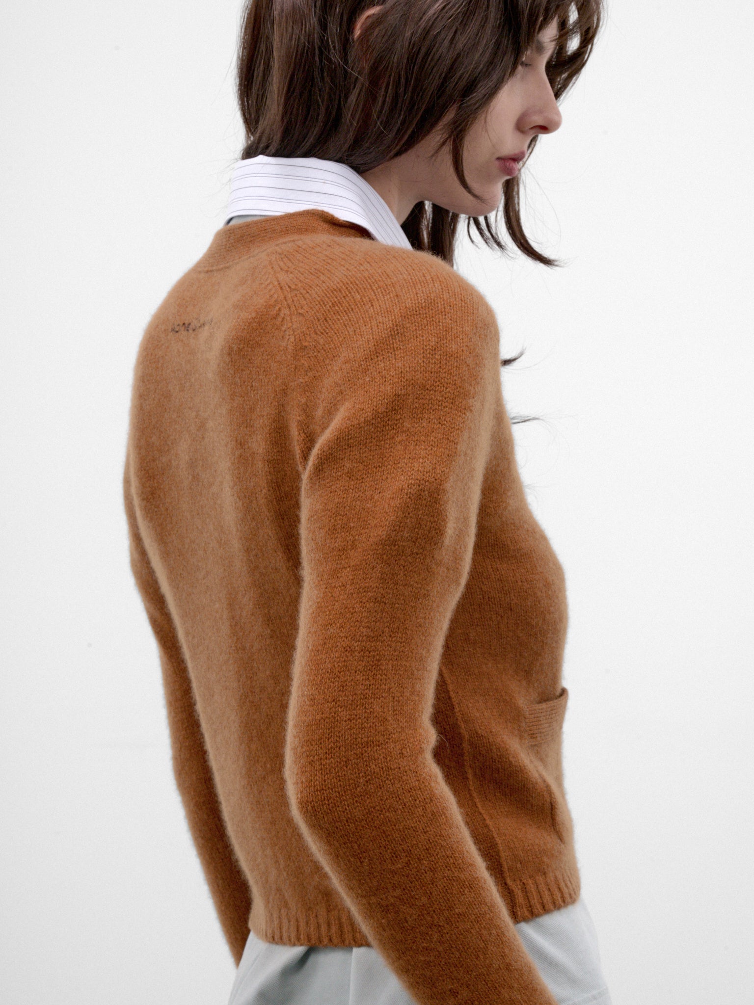 Brown Cashmere Slim Cardigan (RW-WN-KNIT000106-MID-BROWN)