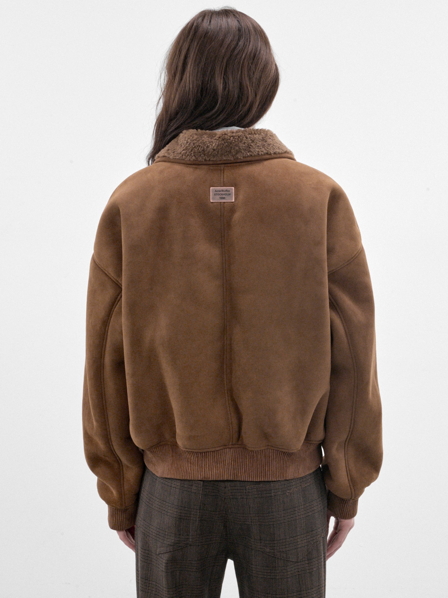 Brown Leather Shearling Bomber Jacket (RW-WN-LEAT000047-CHESTNUT-BROW)
