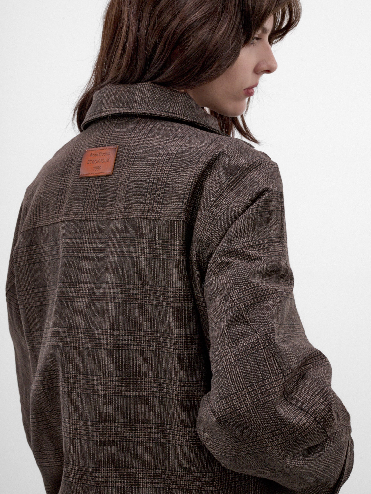 Brown Checked Wool Zip Jacket (RW-WN-OUTW000075-BROWN-BLACK)