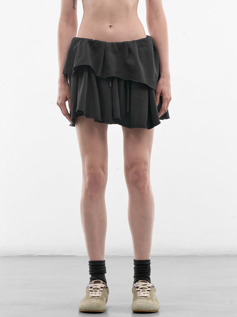 Black Cotton Asymmetric Mini Skirt (RW-WN-SKIR000020-FADED-BLUE)