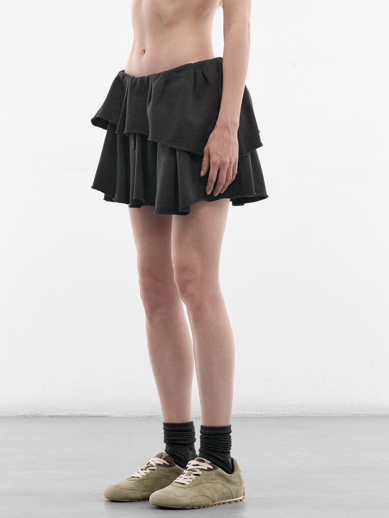Black Cotton Asymmetric Mini Skirt (RW-WN-SKIR000020-FADED-BLUE)