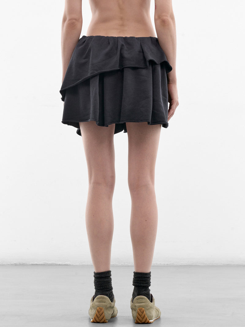Black Cotton Asymmetric Mini Skirt (RW-WN-SKIR000020-FADED-BLUE)
