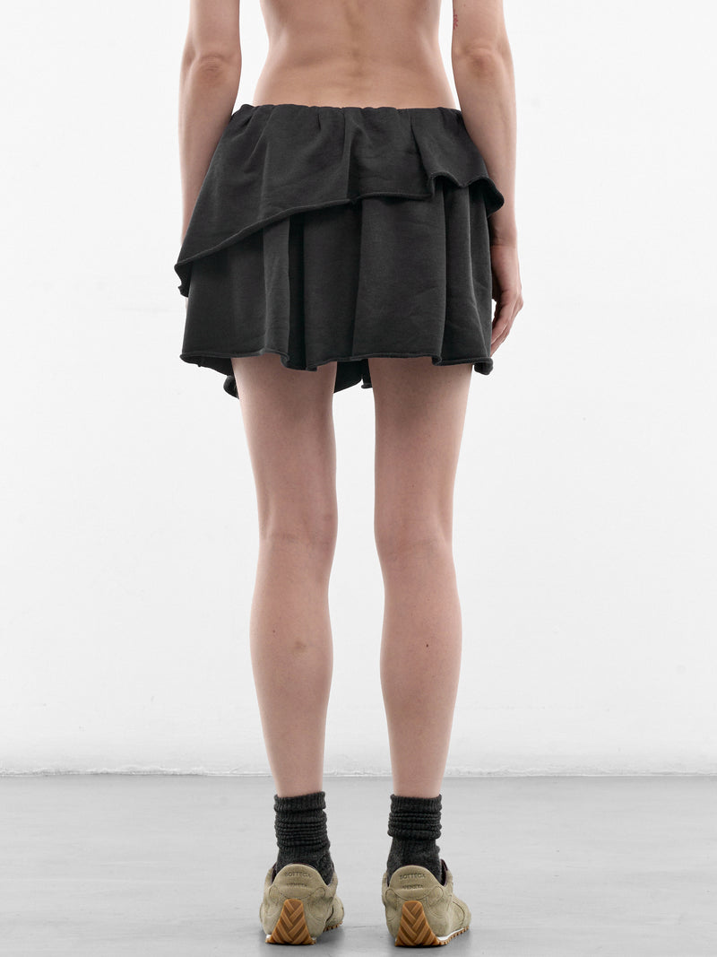 Black Cotton Asymmetric Mini Skirt (RW-WN-SKIR000020-FADED-BLUE)