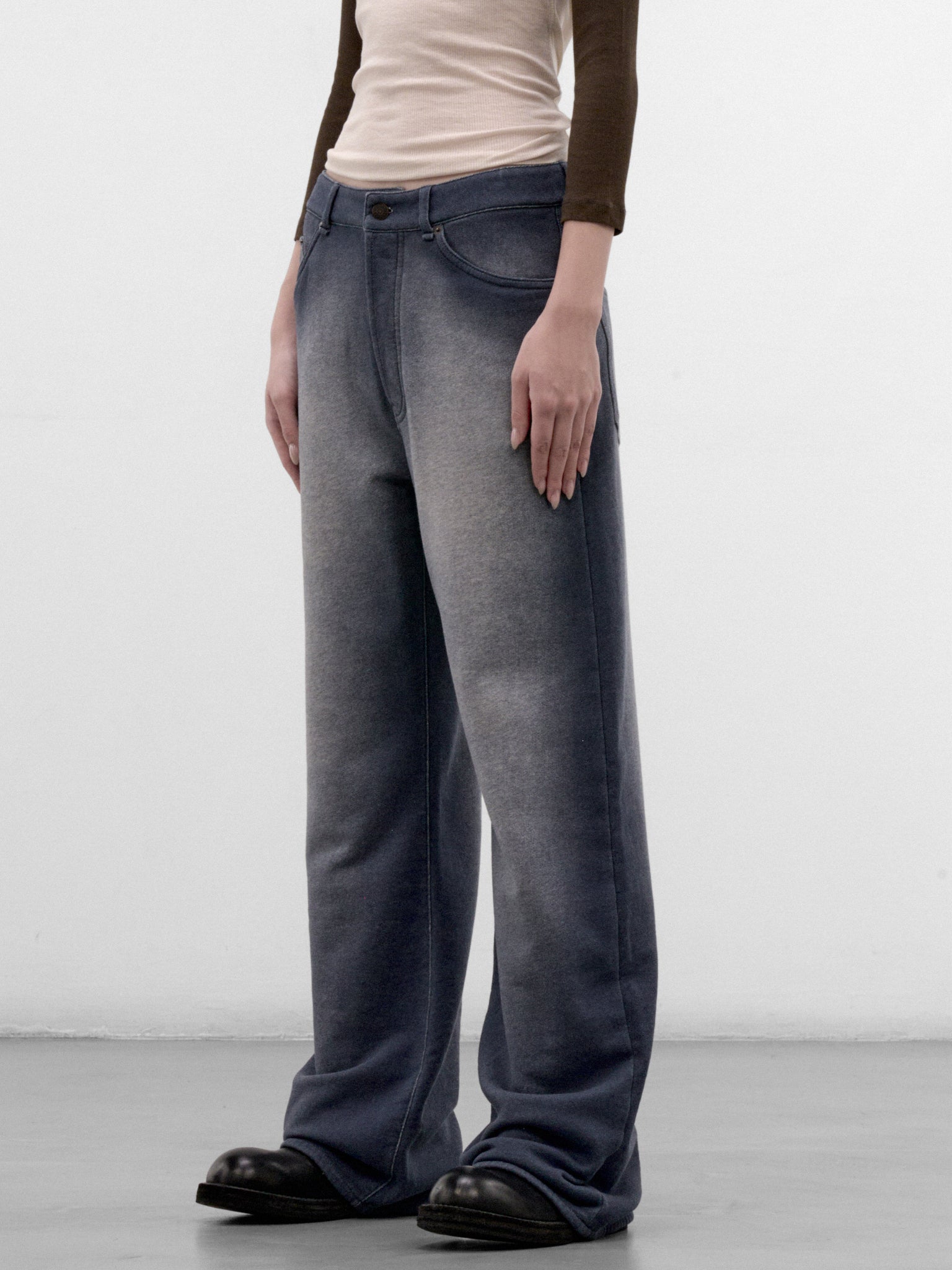 Washed Blue Relaxed Jeans (RW-WN-TROU000055-GREY-MELANGE)