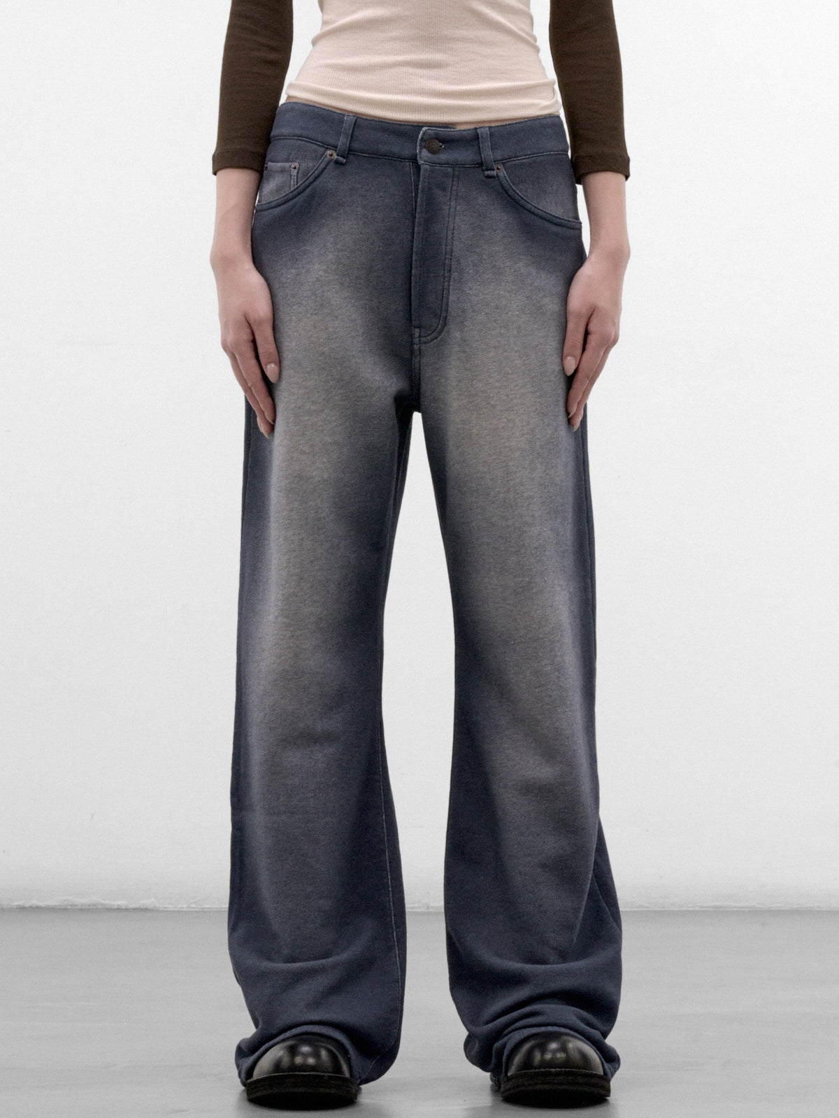 Washed Blue Relaxed Jeans (RW-WN-TROU000055-GREY-MELANGE)