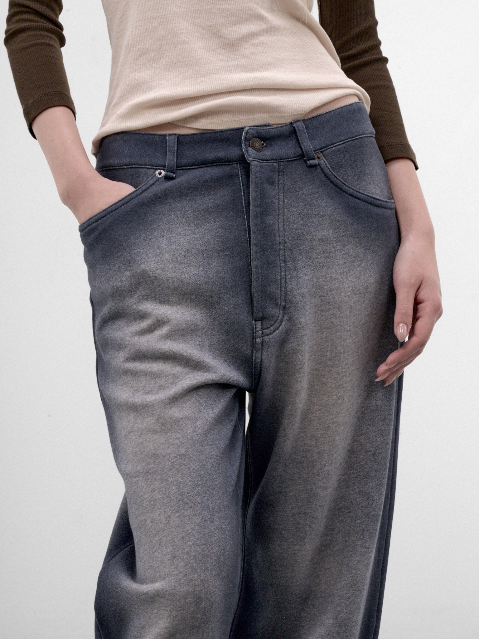 Washed Blue Relaxed Jeans (RW-WN-TROU000055-GREY-MELANGE)
