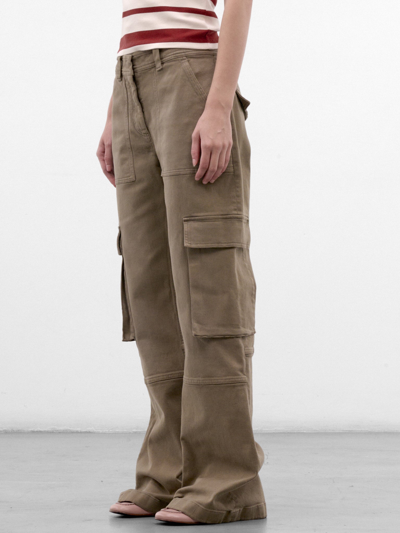 Camel Cotton Twil Cargo Pants (RW-WN-TROU000069-CAMEL-BEIGE)