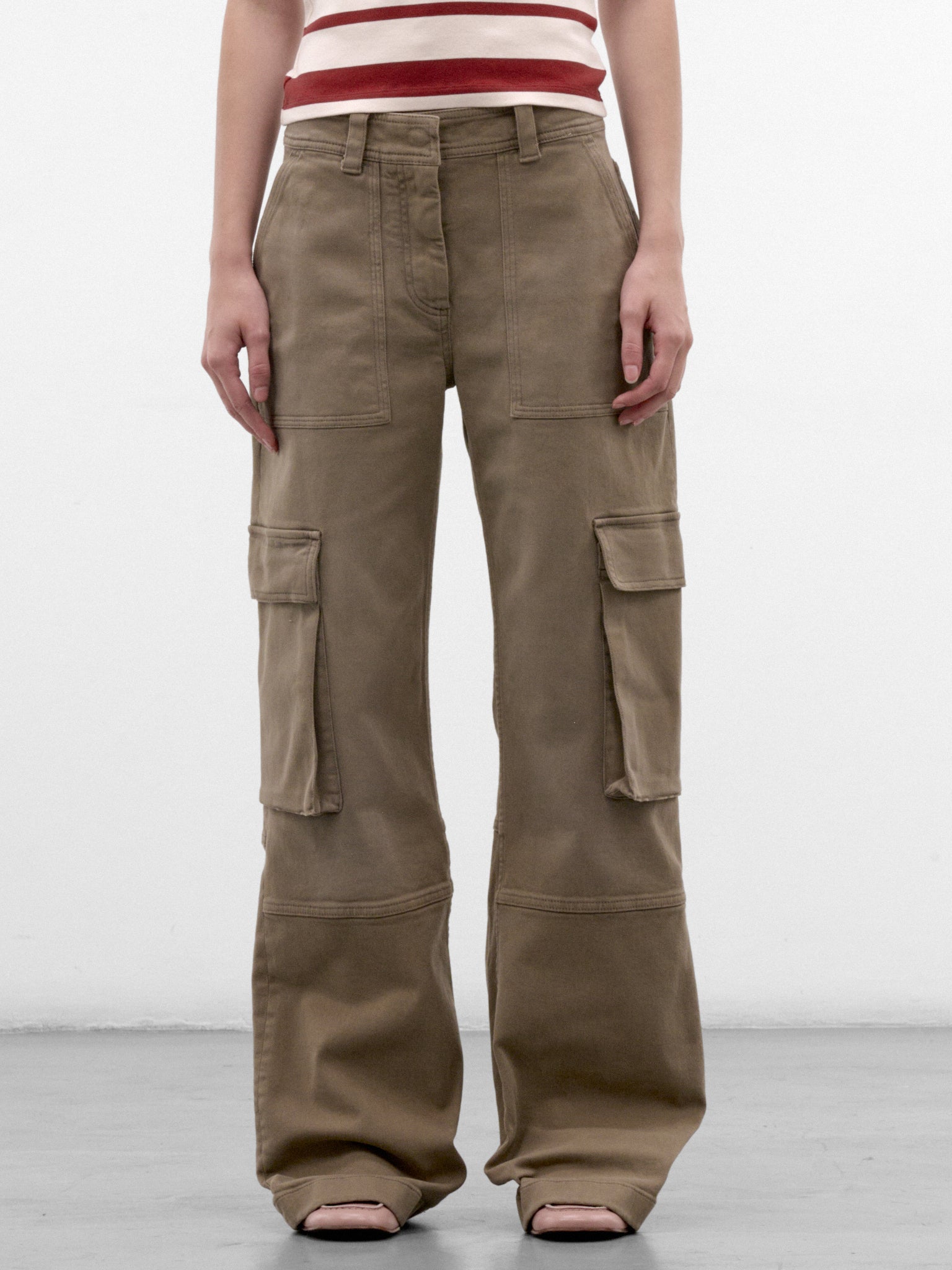 Camel Cotton Twil Cargo Pants (RW-WN-TROU000069-CAMEL-BEIGE)