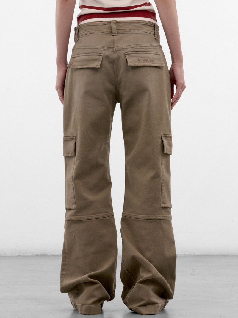 Camel Cotton Twil Cargo Pants (RW-WN-TROU000069-CAMEL-BEIGE)