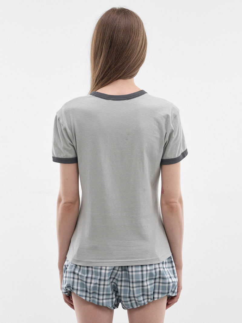 Cotton-Hemp Rose Graphic Tee (RW-WN-TSHI000014-GREY-RED)
