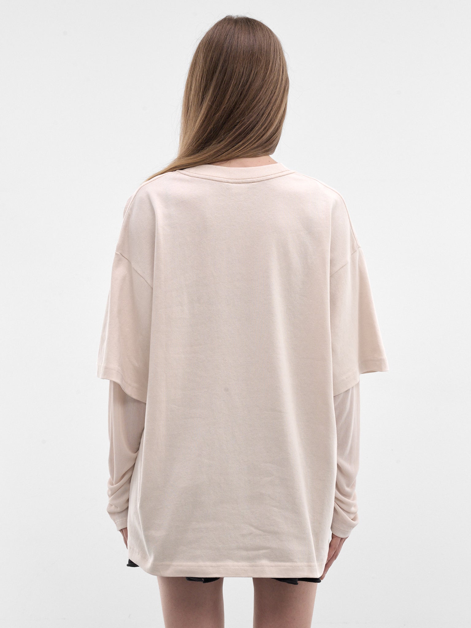 Beige Layered Graphic Long Sleeve (RW-WN-TSHI000023-WARM-BEIGE)