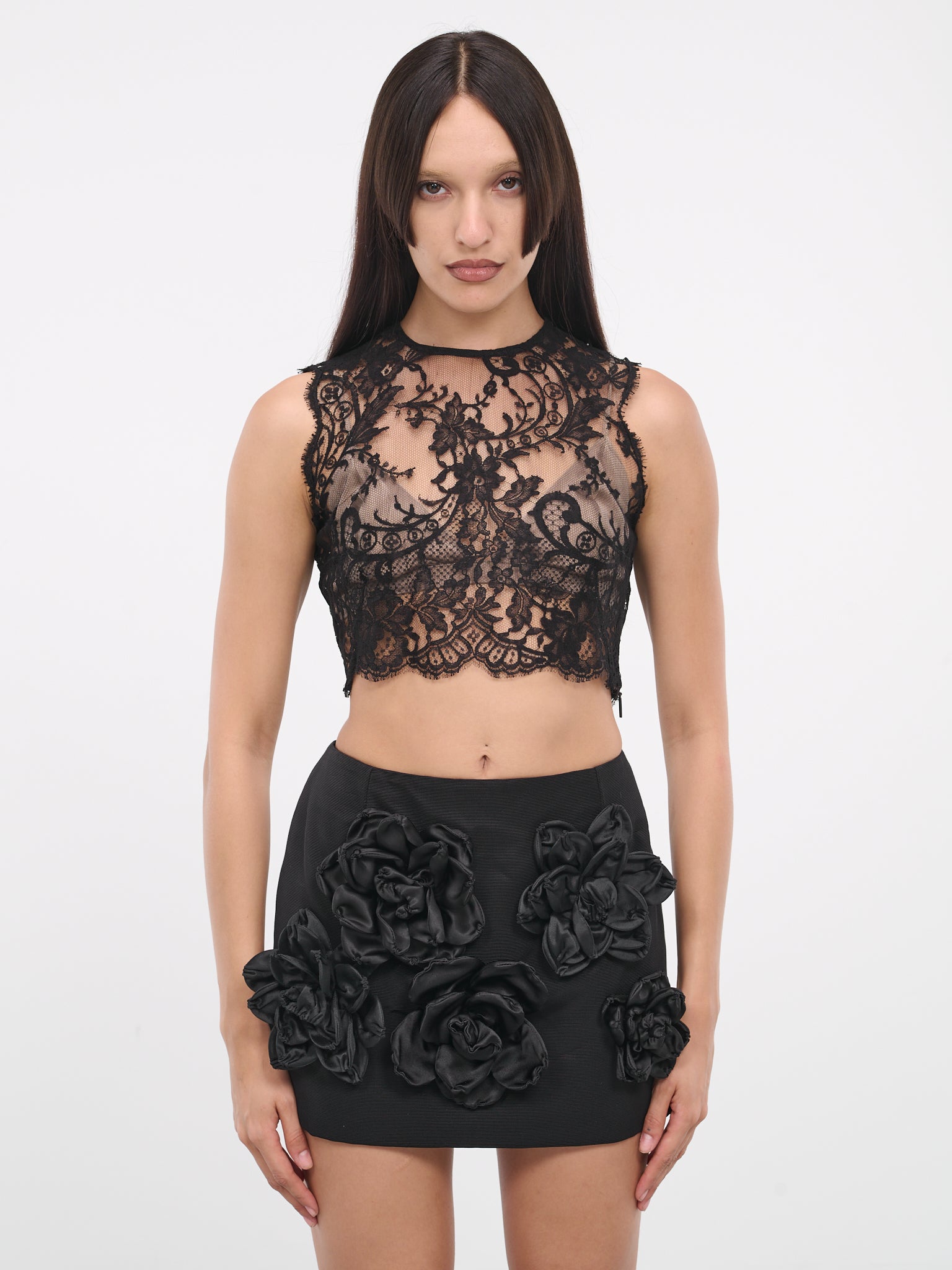 Lace Tank Top (RWT601-RP003-BLACK)