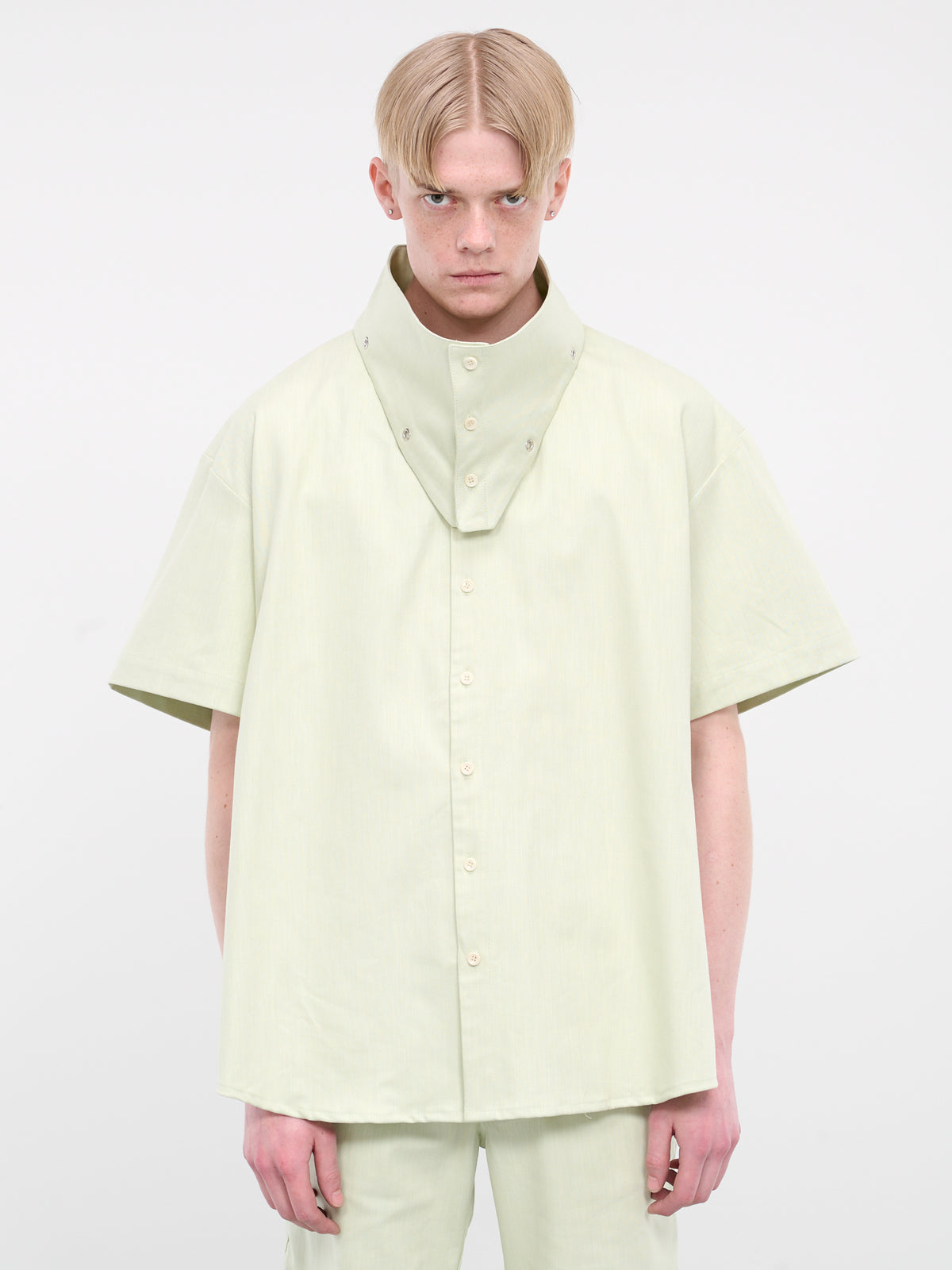 Funnel Neck Shirt (S-01-H-FUNNEL-GREEN-MINT-DENIM)