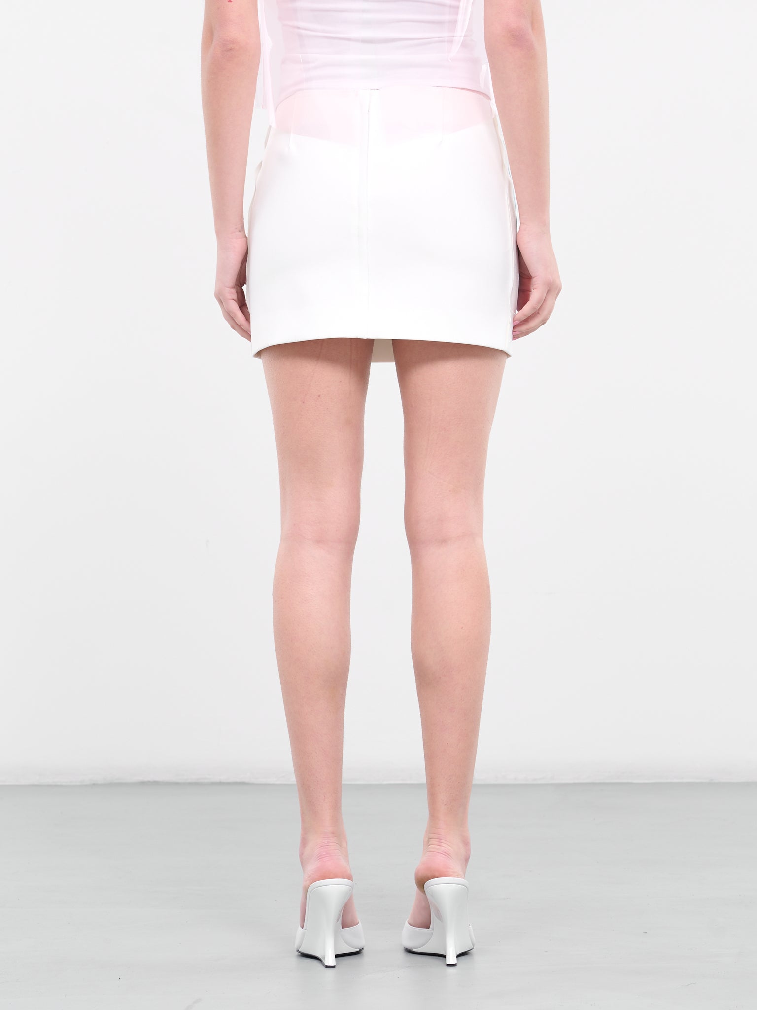 Delta Mini Skirt (S-084-BLUE-PRINT-WHITE)
