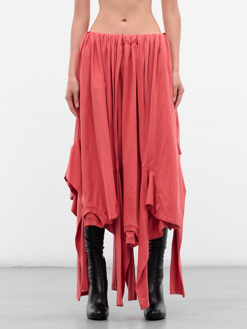Red Deconstructed Long Sleeve Skirt S001-FADED-RED