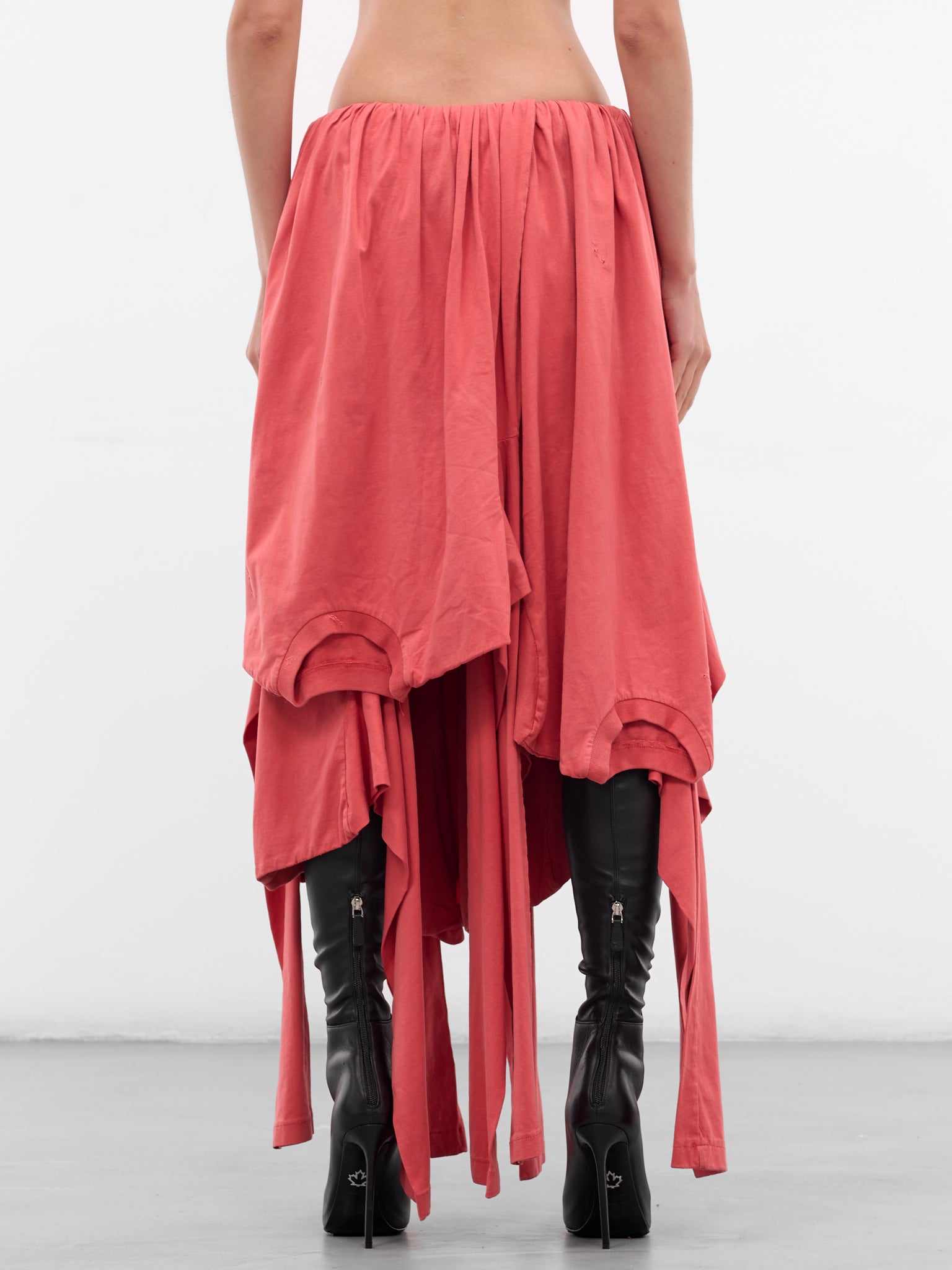 Red Deconstructed Long Sleeve Skirt S001-FADED-RED