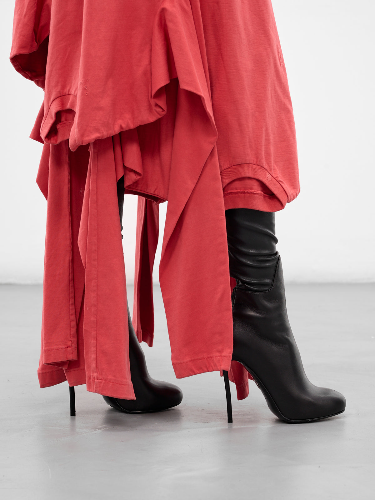 Red Deconstructed Long Sleeve Skirt S001-FADED-RED