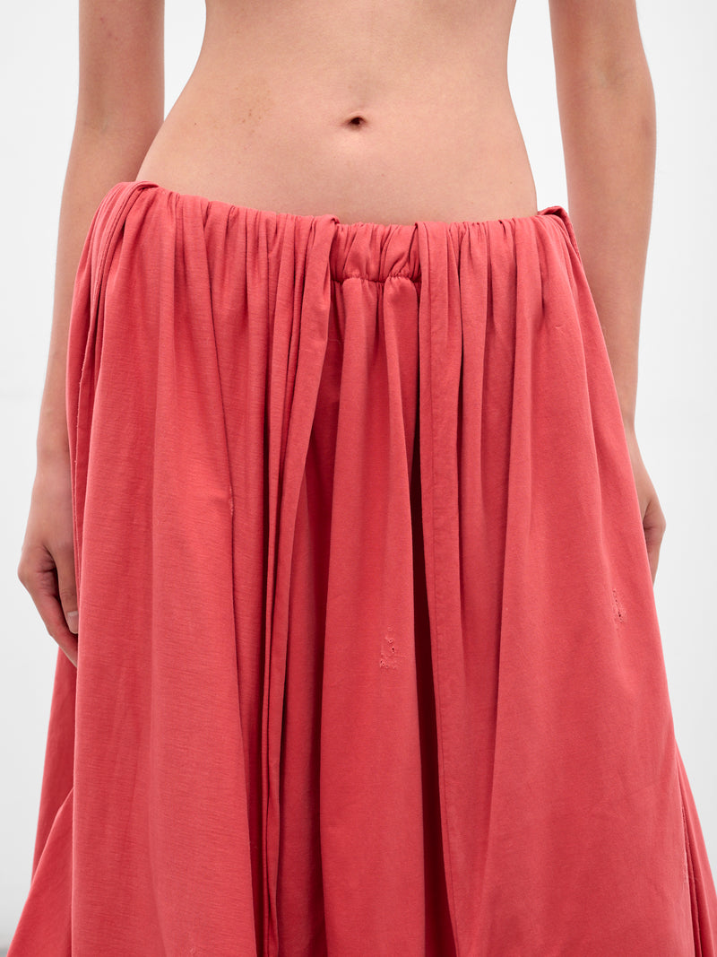 Red Deconstructed Long Sleeve Skirt (S001-FADED-RED)