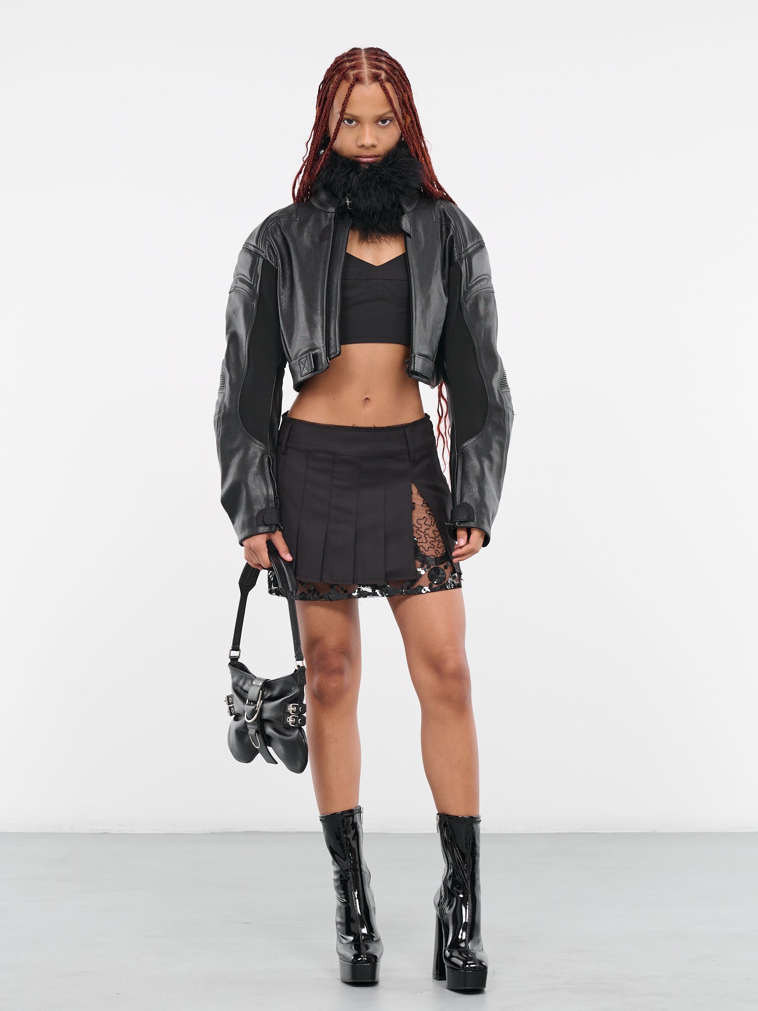 Layered Nimue Mini Skirt (S0073-E-BITTER-CHOCOLATE)