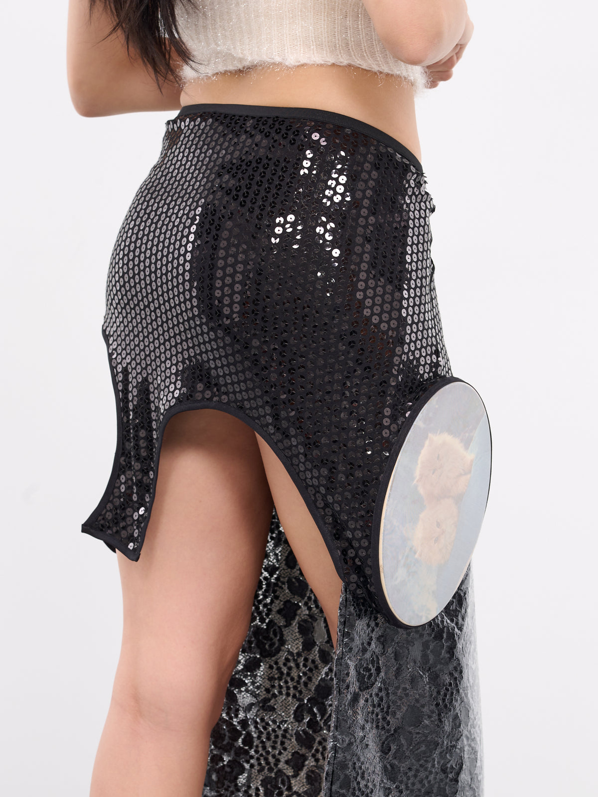 Layered Display Skirt (S013-BLACK-PINK)