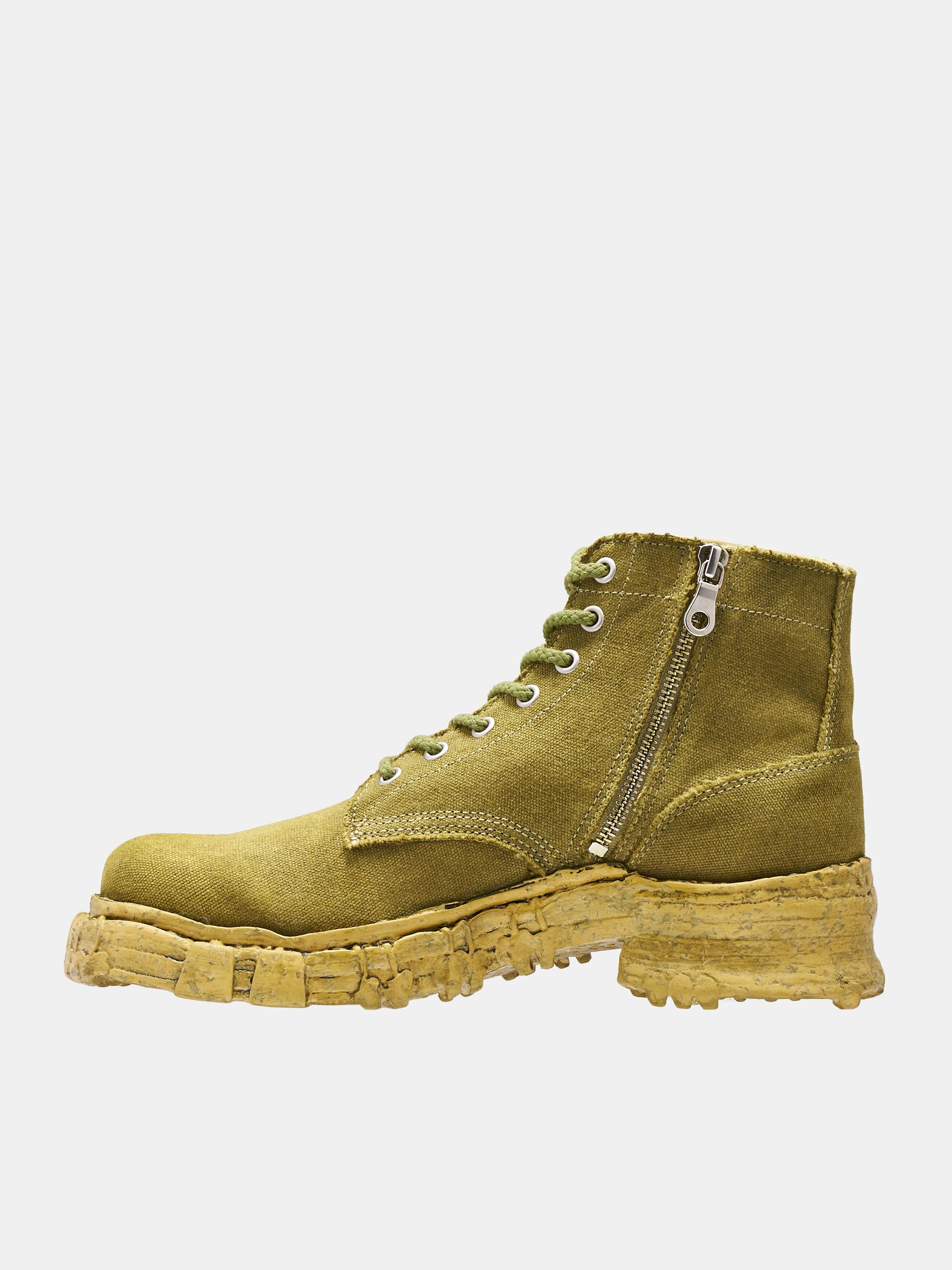 Vintage-Like Sole Canvas Boots (S10FW703-LT-GREEN)