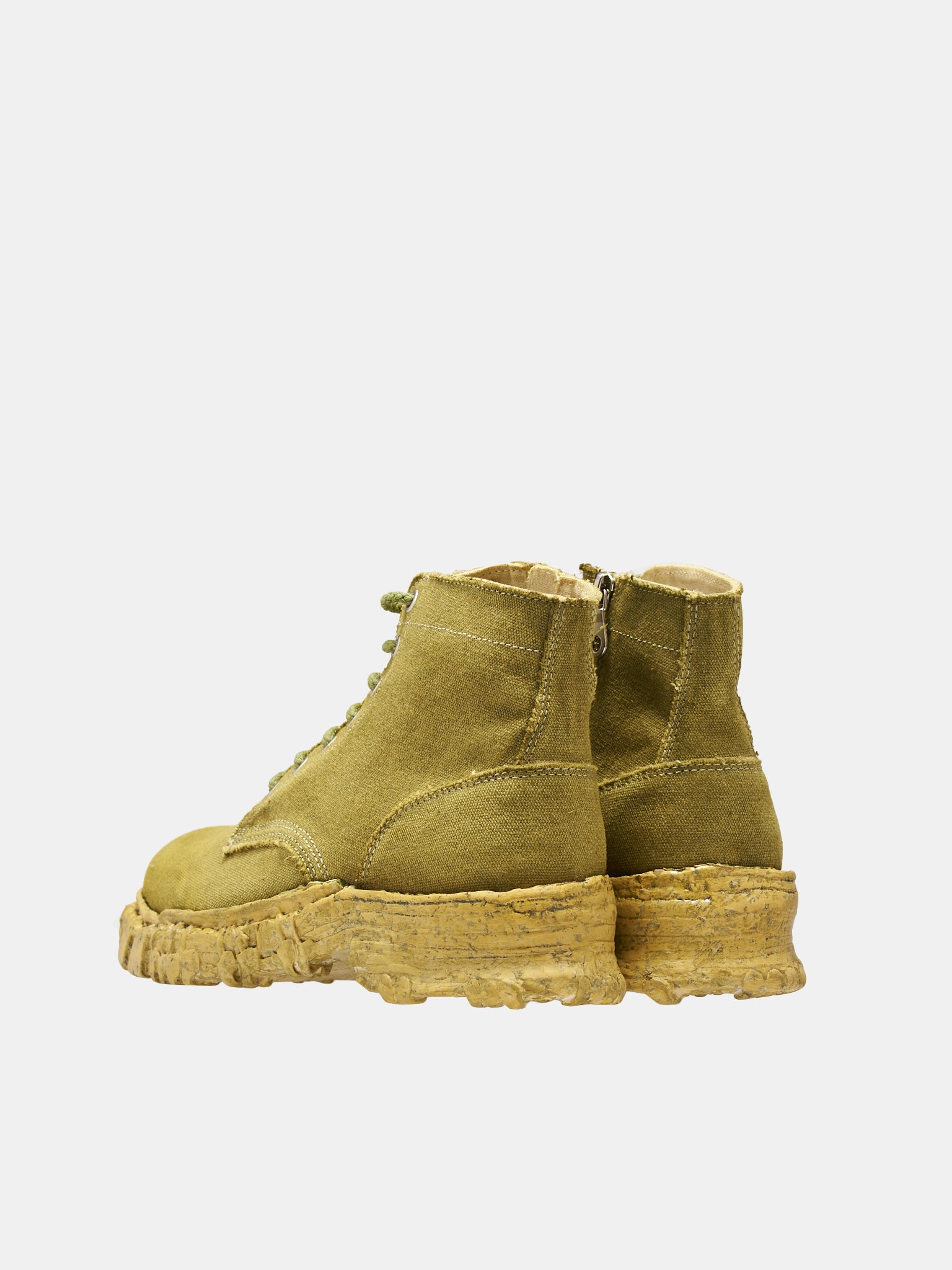 Vintage-Like Sole Canvas Boots (S10FW703-LT-GREEN)