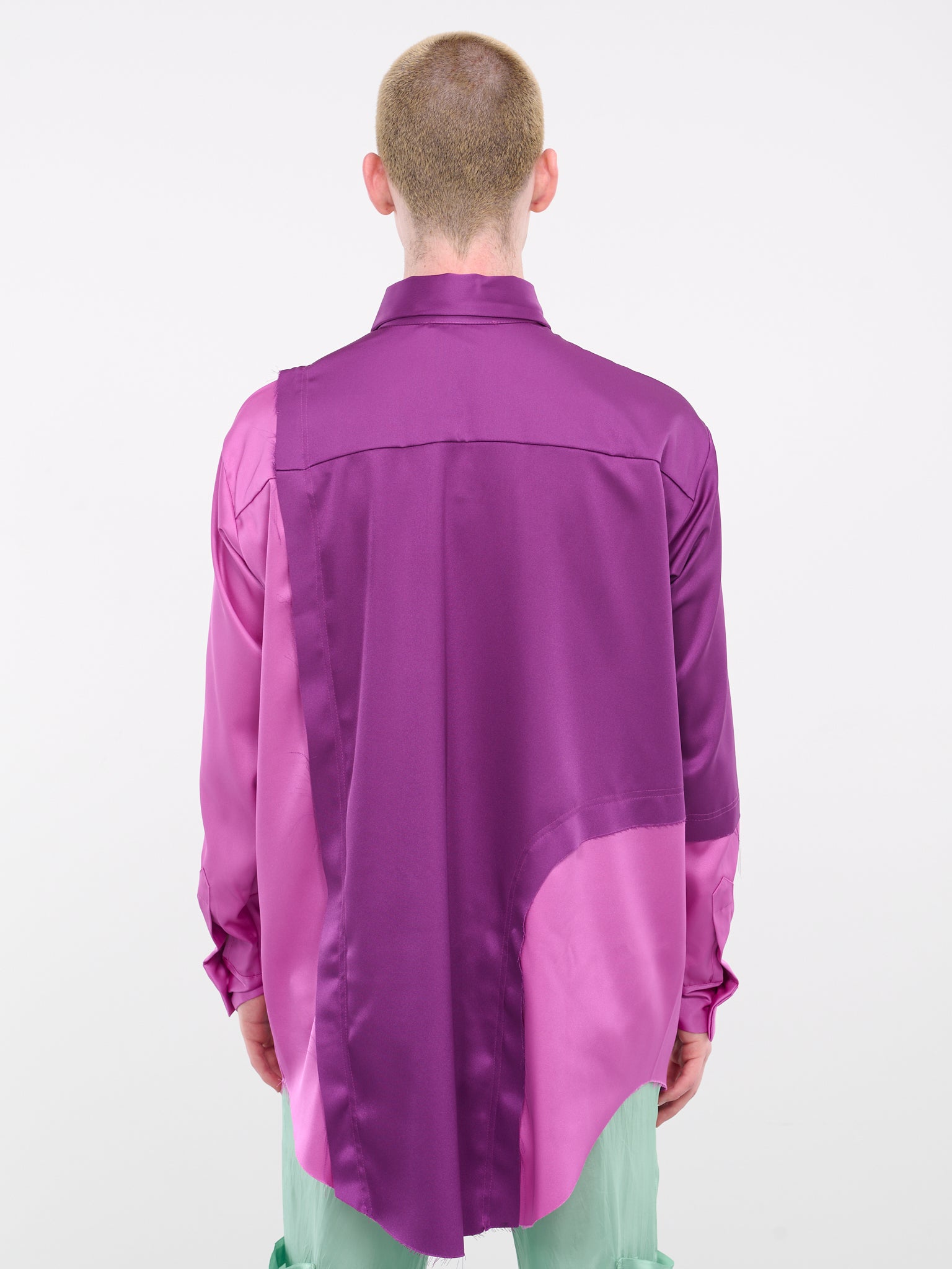 Patched Silk Shirt (S13-PURPLE-LIGHT-PURPLE)