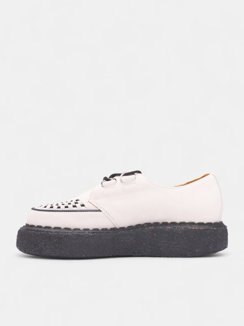 David White Suede Creeper Shoes (S14FW710-WHITE)