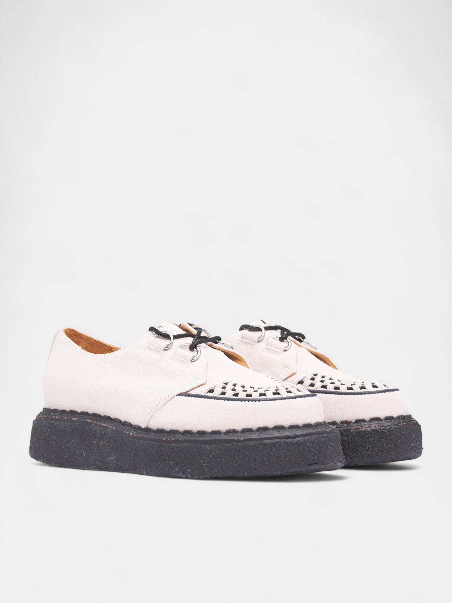 David White Suede Creeper Shoes (S14FW710-WHITE)
