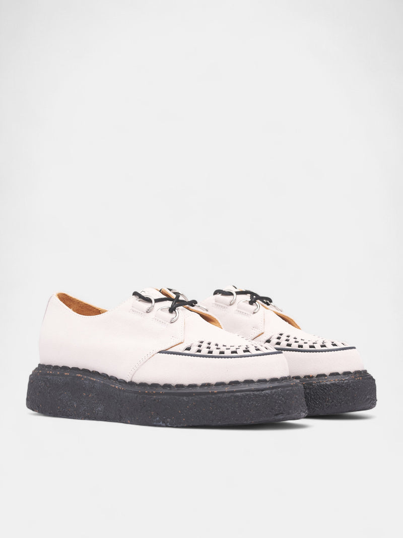 David White Suede Creeper Shoes (S14FW710-WHITE)